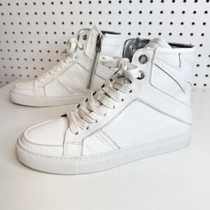 Zadig & Voltaire | ZV1747 High Flash Sneakers,‎ White High-Top Sneakers Sz. 38